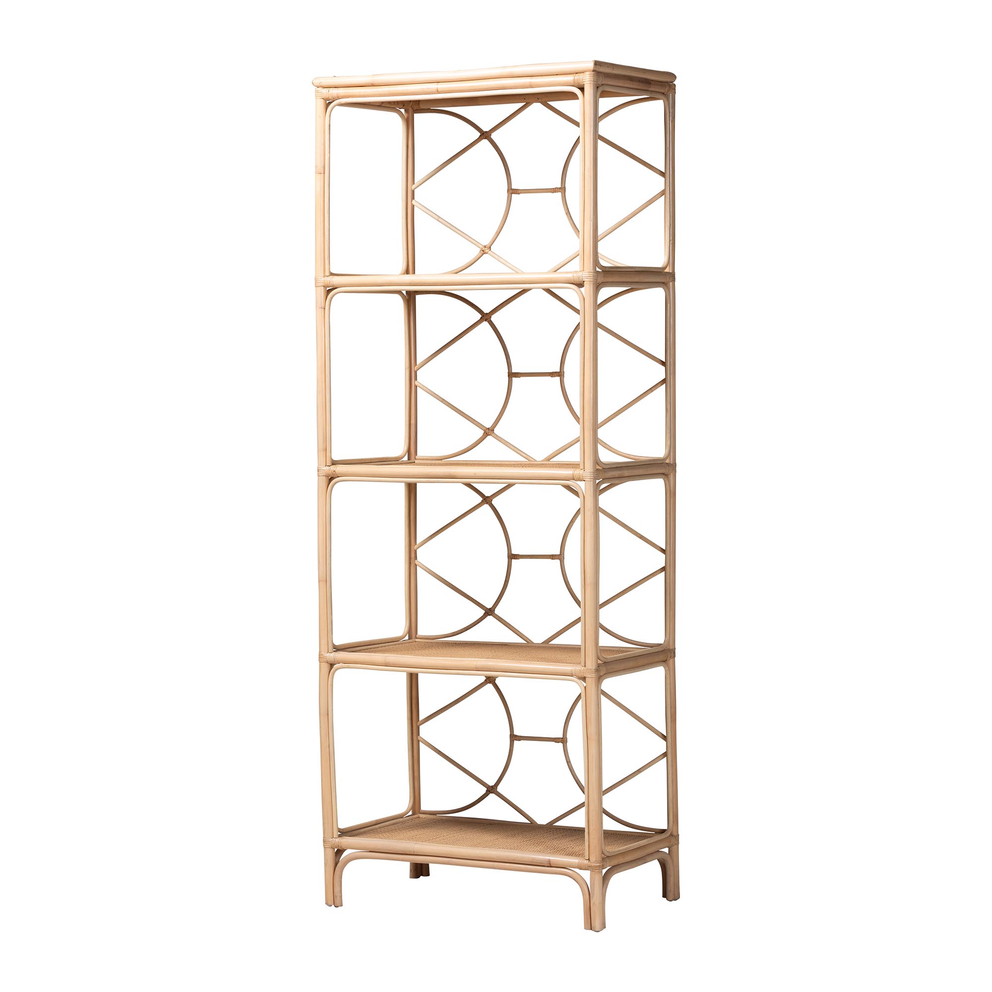 bali & pari Alger Natural Rattan 5-Tier Display Shelf